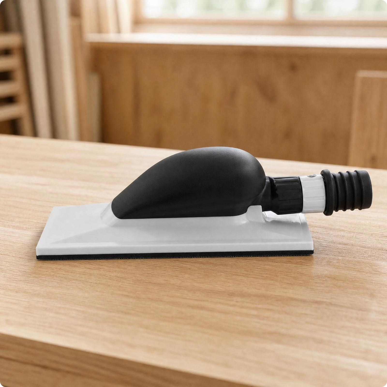 Woodworking Workshop - Handgehaltener Vakuum-Polierblock für Holzbearbeitung mit Staubabsaugung