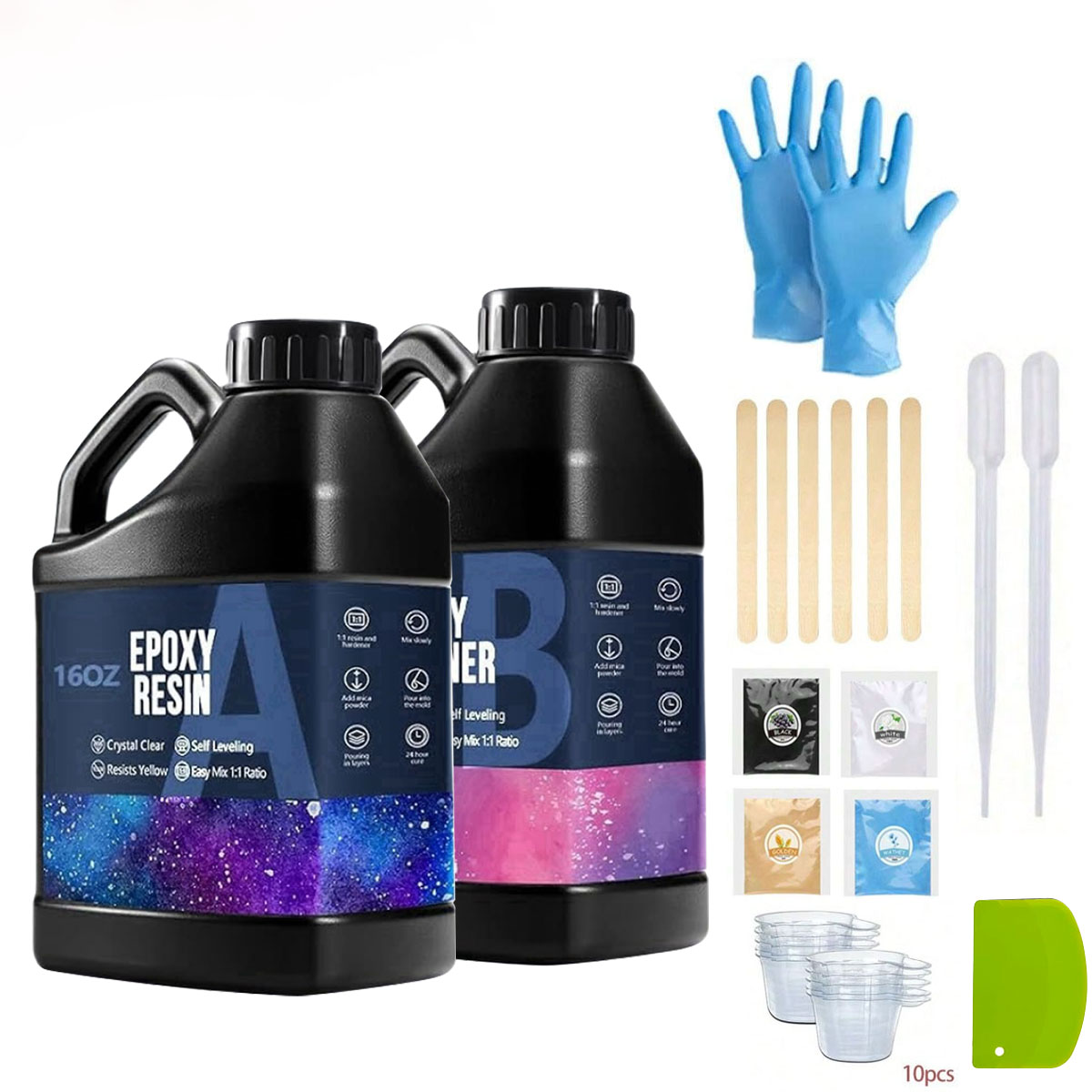 Woodworking Resin - 1000 ml kristallklares Epoxidharz-Set, keine Vergilbung,